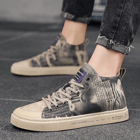 high-top canvas shoes