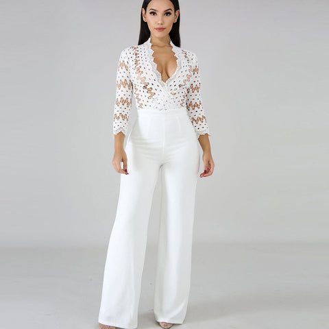 White longer
 sleeved
d
 female one-piece suit
s appealing
 having gap Out Bodysuit Overalls young female graceful Party tight-fitting
 one-piece suit
 Rompers fem